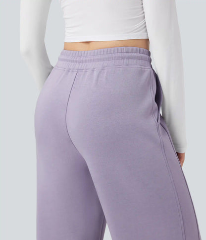 High Waisted Drawstring Casual Pants with Pockets