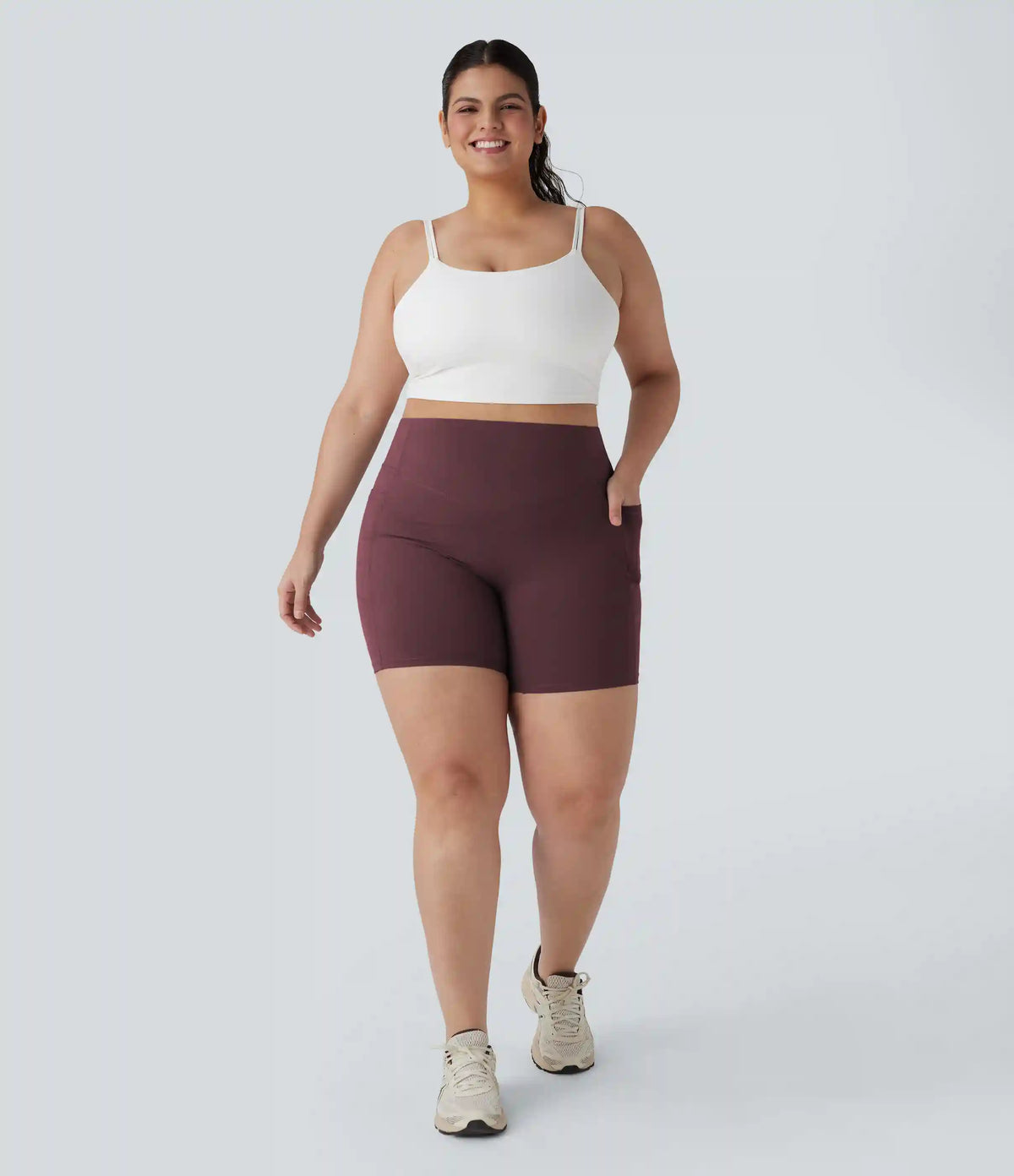 Plus Size Halara UltraSculpt™ High Waisted Scrunch Butt Lifting Tummy Control Shaping Training Biker Shorts 7'' with Pockets