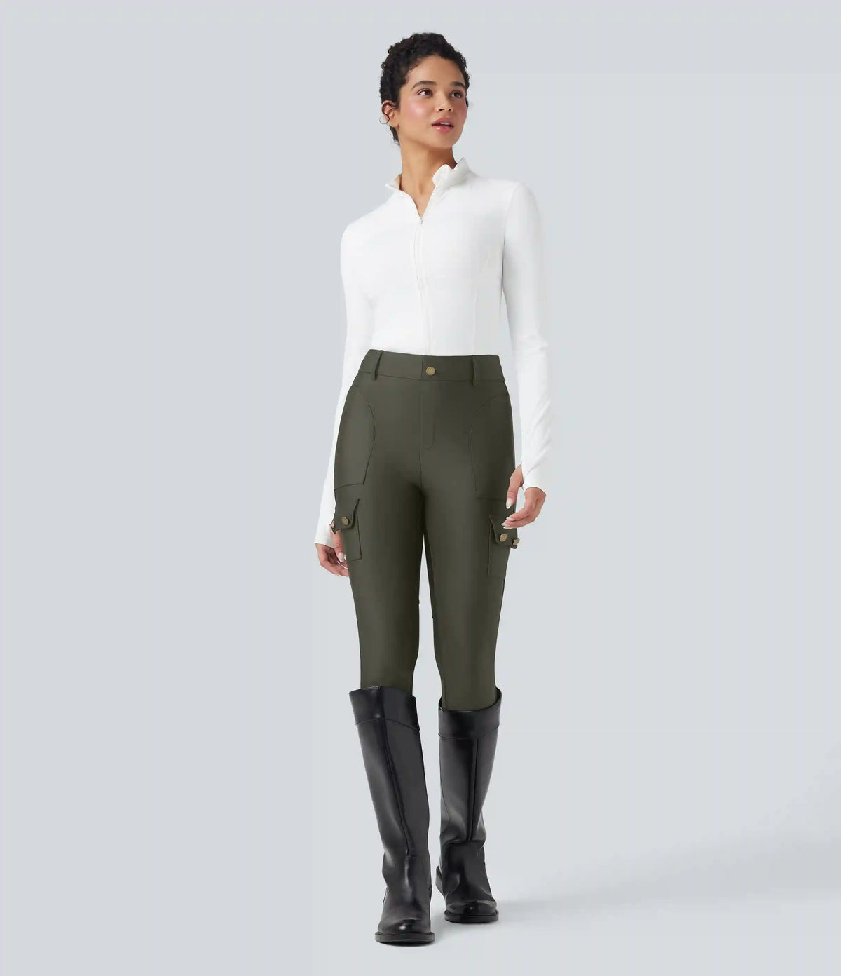 High Waisted Sheen 7/8 Leggings with Pockets