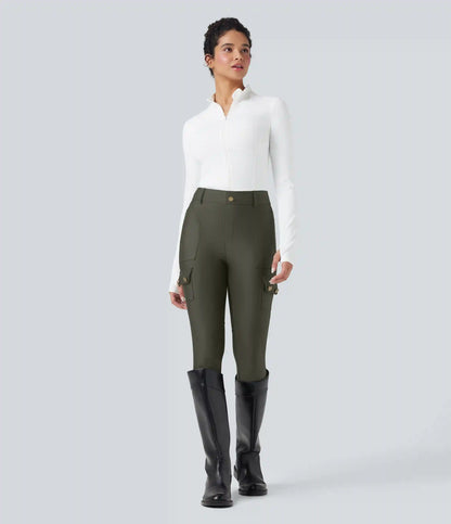 High Waisted Sheen 7/8 Leggings with Pockets