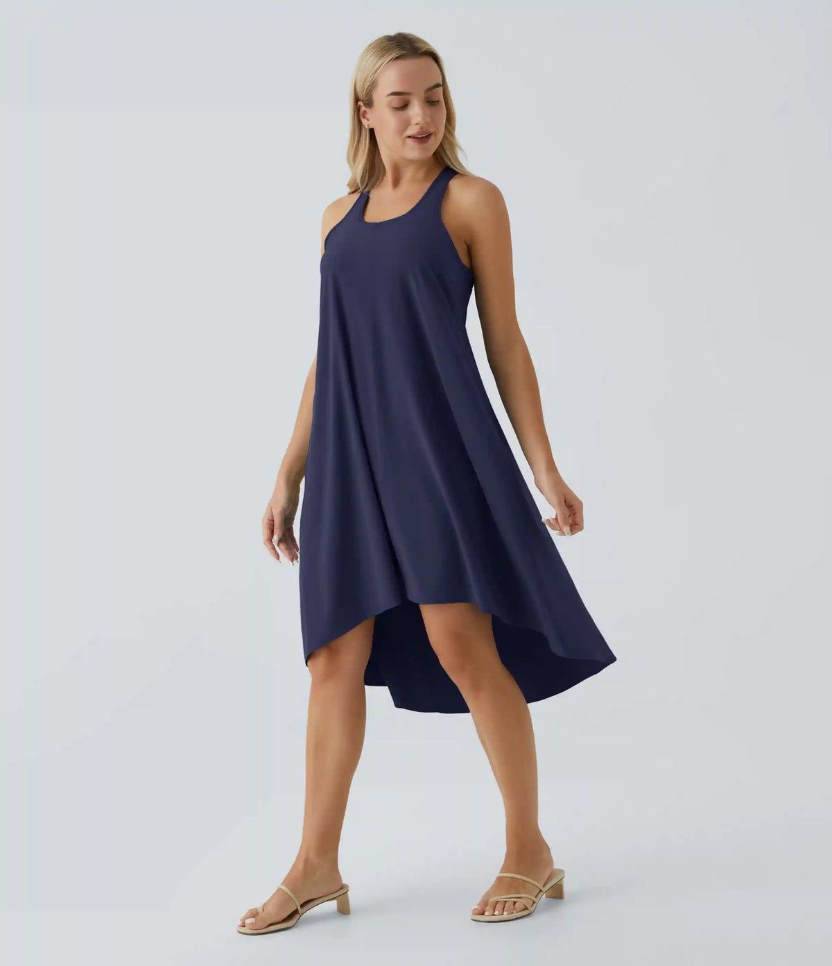 Breezeful™ RacerPocket High Low Flowy Midi Quick Dry Casual Dress