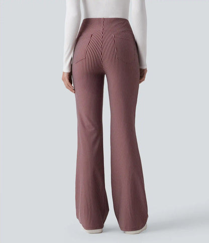 Halara Flex™ High Waisted Striped Work Flare Pants with Pockets