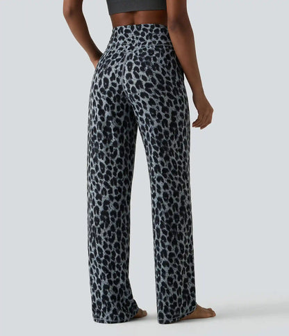 Halara UltraSculpt™ Leopard Print High Waisted Tummy Control Straight Leg Yoga Pants with Pockets