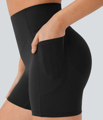 Halara UltraSculpt™ High Waisted Scrunch Butt Lifting Tummy Control Pocket Shaping Workout Biker Shorts 5''