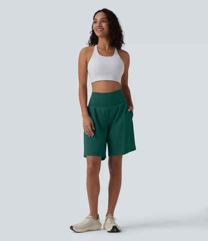 SoftlyZero™ Airy Super High Waisted 2-in-1 InstantCool Yoga Shorts 9" with Pockets