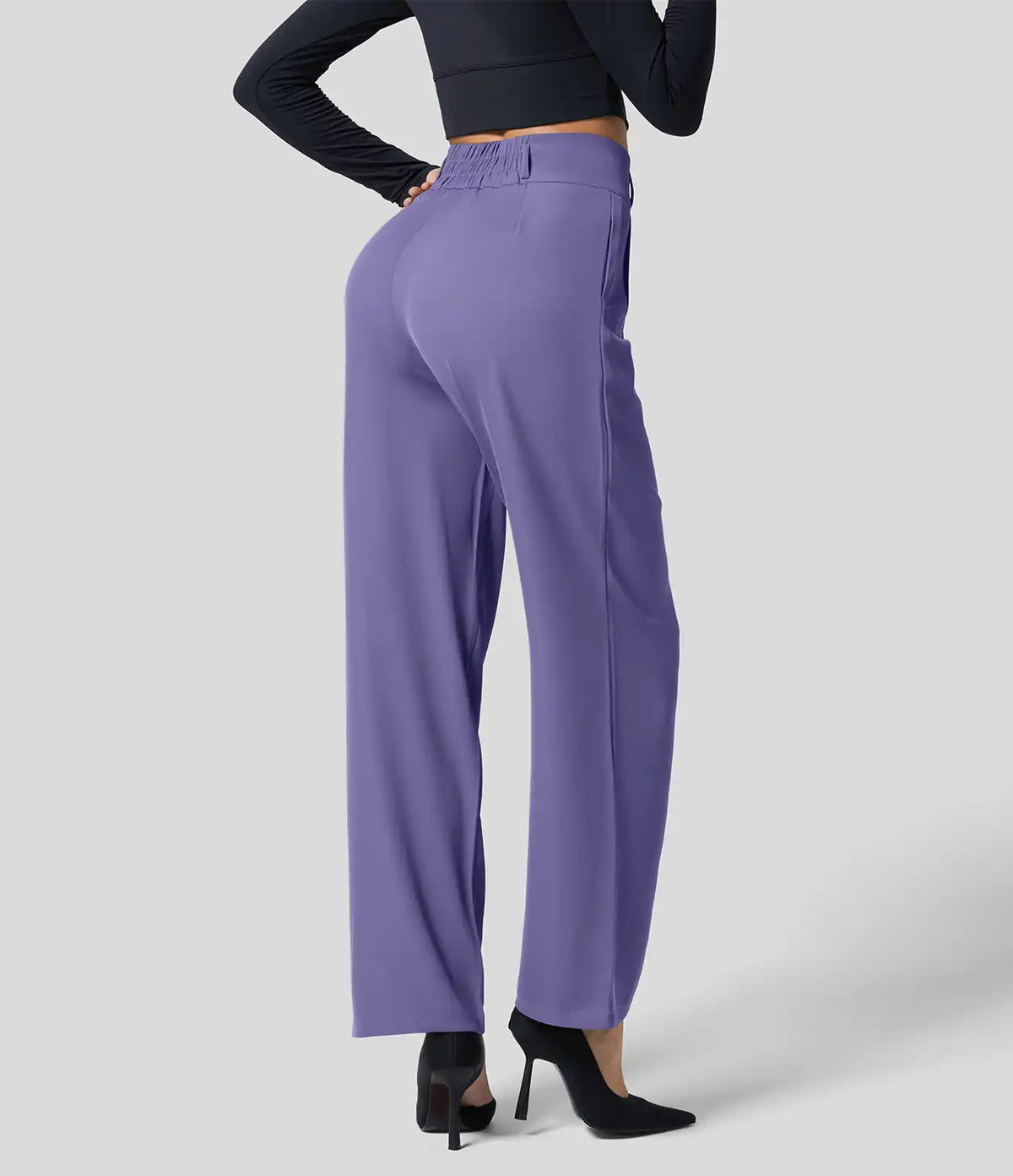 Halara Flex™ High Waisted Zipper Pocket Shirred Straight Leg Work Pants