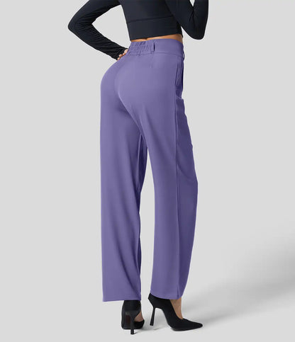 Halara Flex™ High Waisted Zipper Pocket Shirred Straight Leg Work Pants
