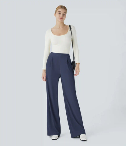 Halara Flex™ High Waisted Body Sculpt Waist-Slimming Pocket Wide Leg Micro Waffle Work Pants