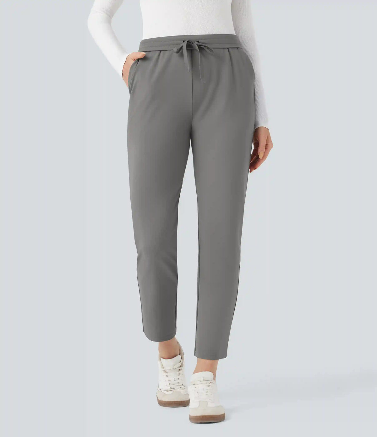 Halara Flex™ DayStretch Foldover High Waisted Drawstring 7/8 Slim Work Pants with Pockets