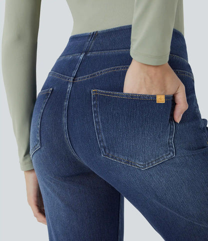 Halara Flex™ High Waisted Pockets Washed Casual Bootcut Jeans