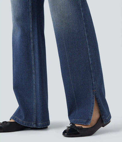 Halara Flex™ High Waisted Straight Leg Washed Casual Jeans with Pockets