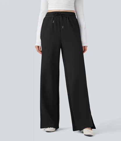 High Waisted Drawstring Casual Pants with Pockets