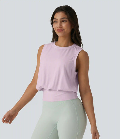 Round Neck Workout Tank Top