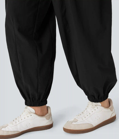 High Waisted Flap Pockets Casual Cargo Joggers