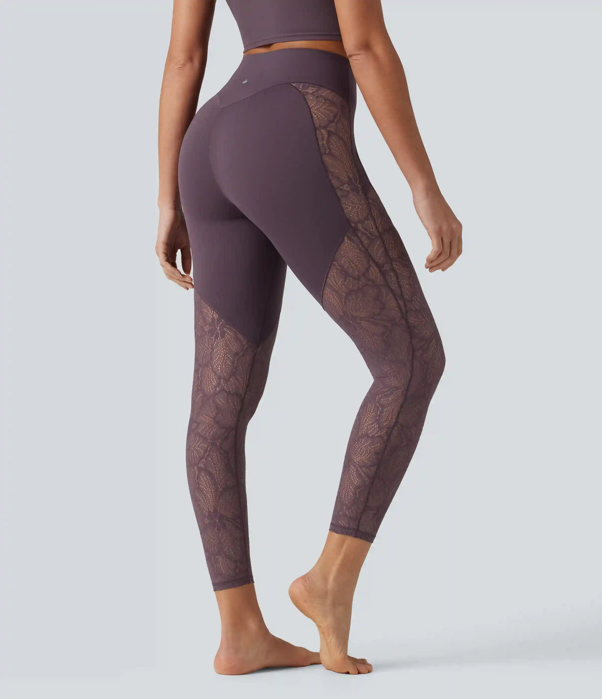 Halara UltraSculpt™ High Waisted Tummy Control Contrast Lace Yoga 7/8 Leggings with Pocket