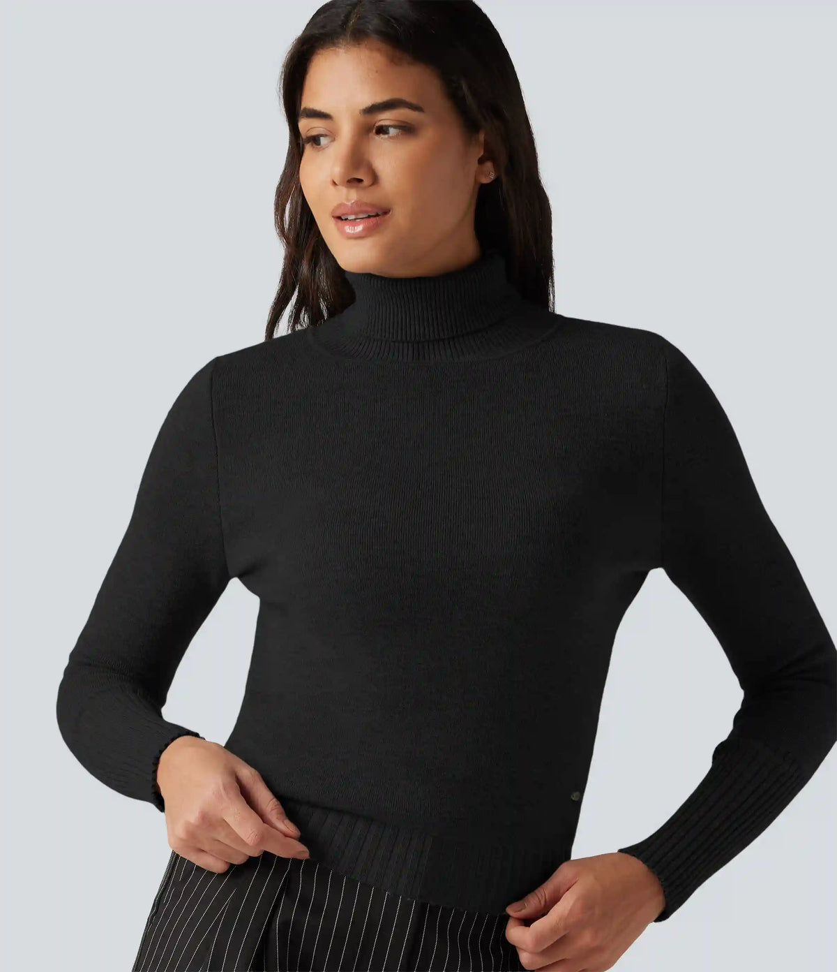 High Neck Long Sleeve Casual Sweater