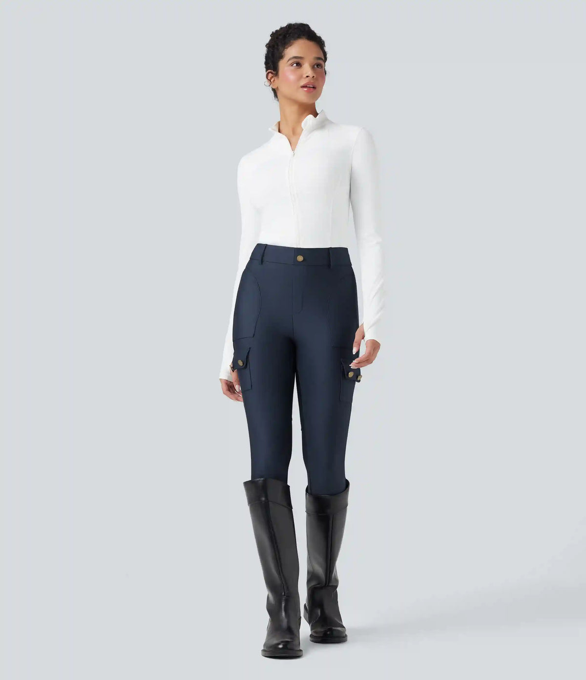 High Waisted Sheen 7/8 Leggings with Pockets