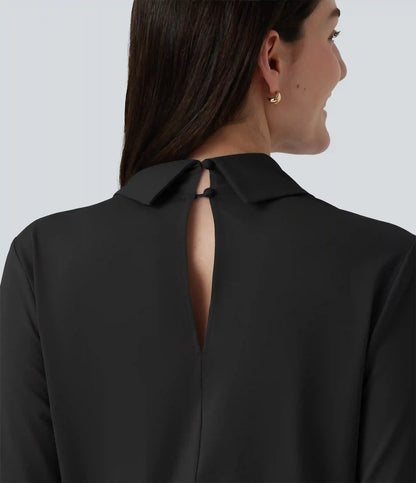 V Neck Long Sleeve Wide Leg Work Jumpsuit with Pockets-Easy Peezy Edition