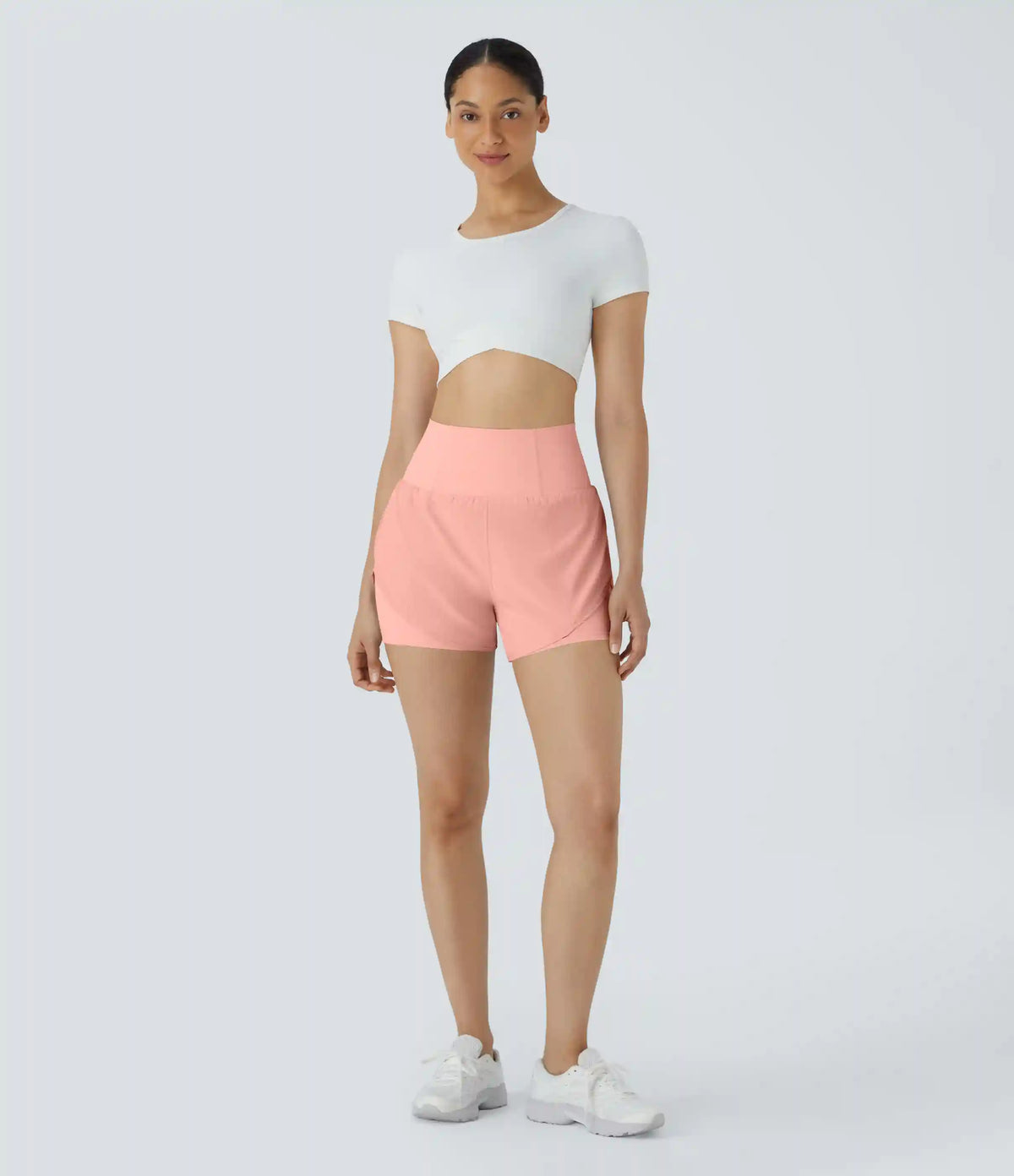 Breezeful™ Super High Waisted Curved Hem 2-in-1 Pocket Quick Dry Yoga Shorts 3.5''