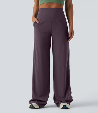 Halara UltraSculpt™ High Waisted Tummy Control Color Block Stripes Yoga Baggy Pants with Pockets