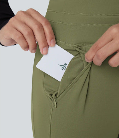 SoftlyZero™ Plush High Waisted Drawstring Pocket Plain Full Length Joggers