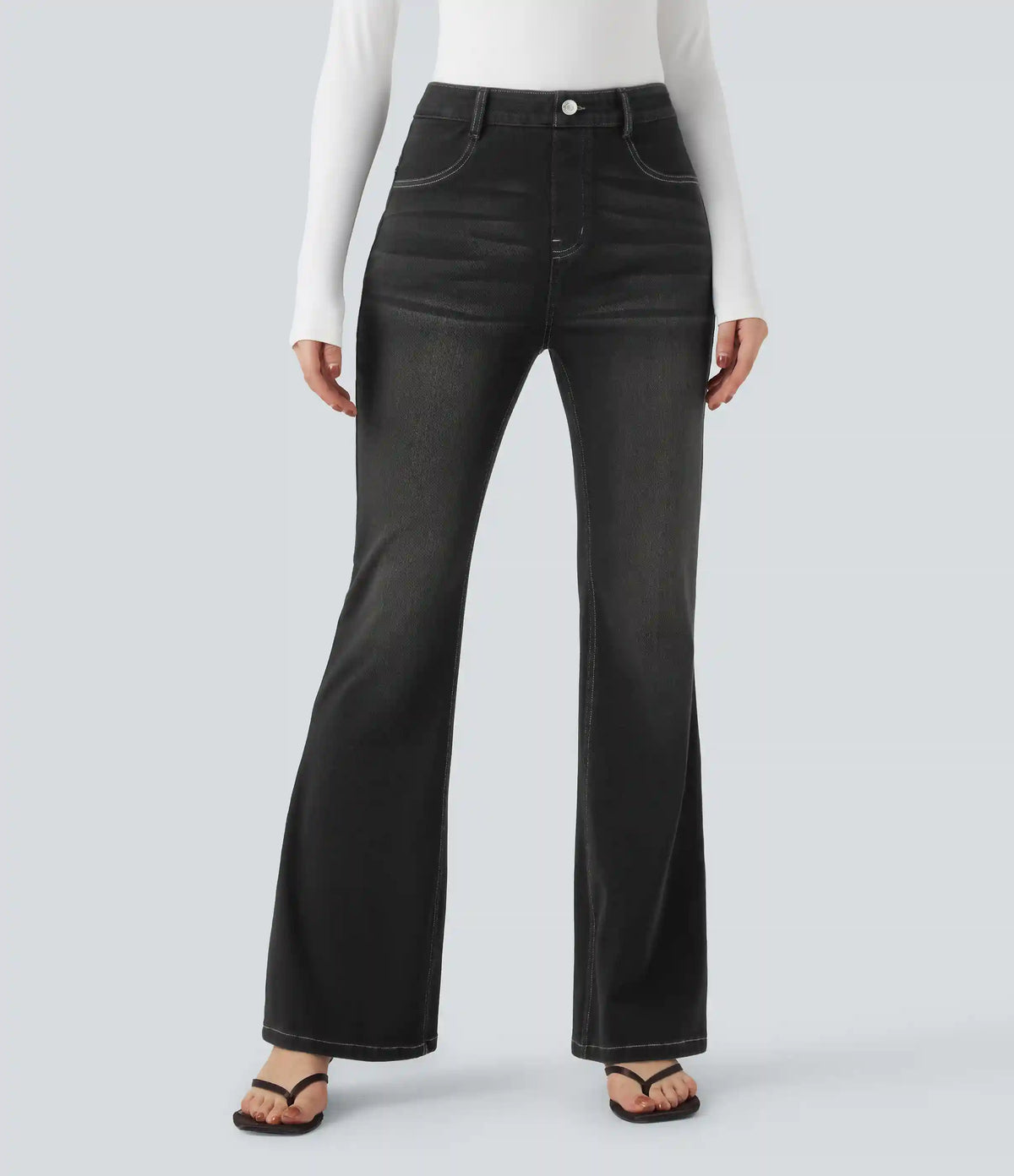 Halara Flex™ High Waisted Tummy Control Butt Lifting Denim Casual Bootcut Leggings with Pockets
