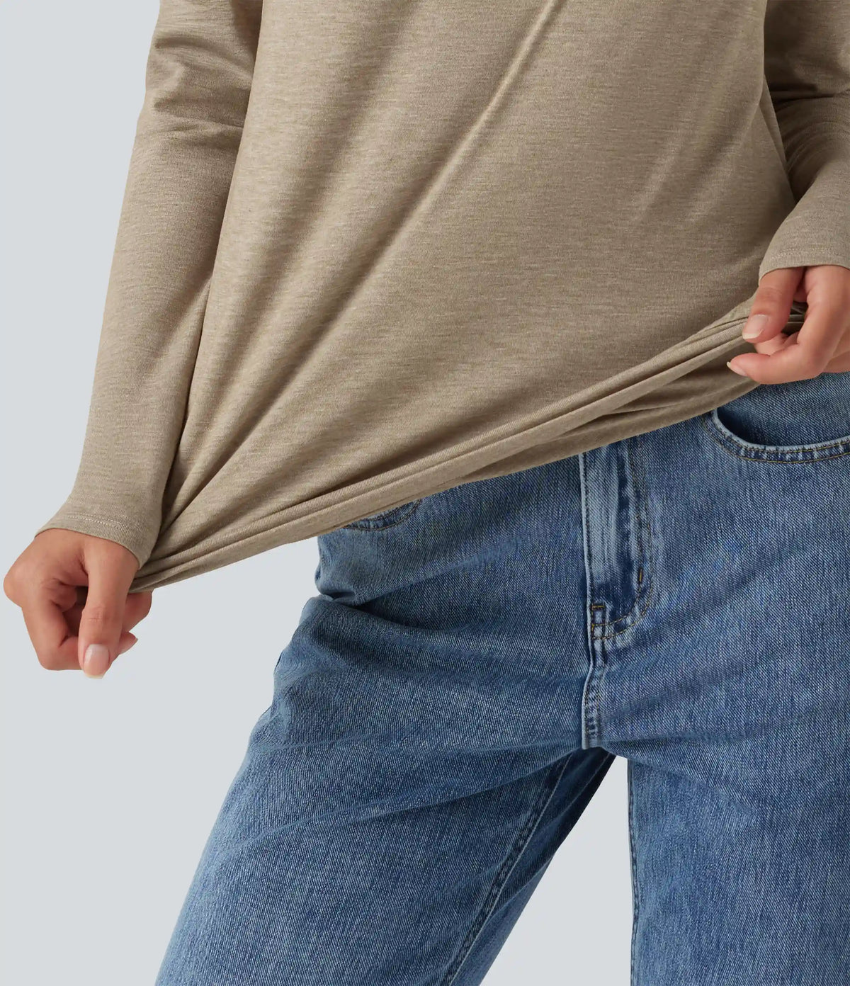 V Neck Ruched Long Sleeve Casual Top