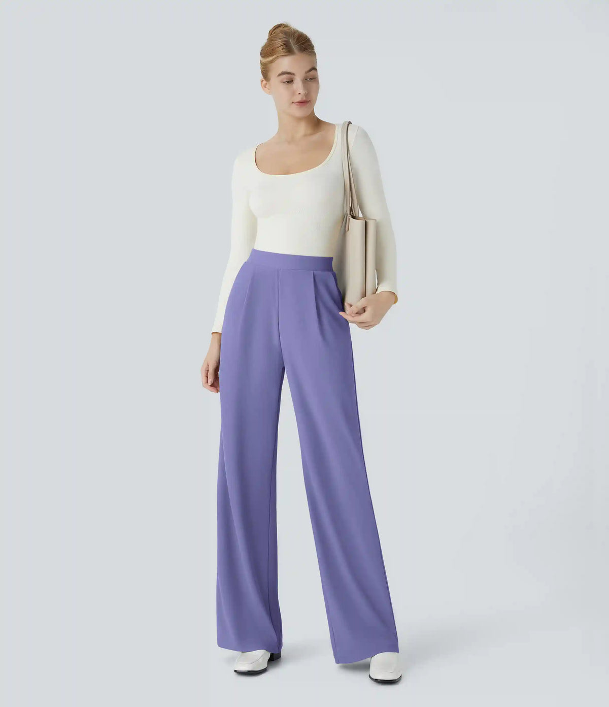 Halara Flex™ High Waisted Body Sculpt Waist-Slimming Pocket Wide Leg Micro Waffle Work Pants