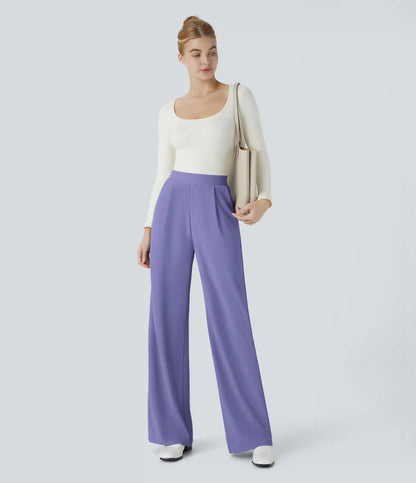 Halara Flex™ High Waisted Body Sculpt Waist-Slimming Pocket Wide Leg Micro Waffle Work Pants