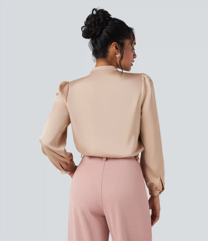 Tie Front Long Sleeve Work Shirt