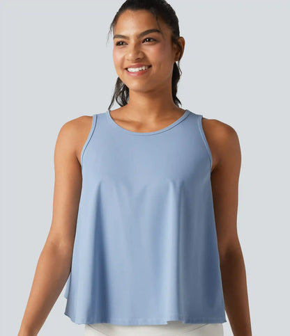 SoftlyZero™ QuickDry Crossover Flounce Hem Relaxed Yoga Tank Top