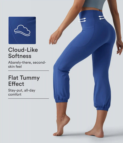 SoftlyZero™ High Waisted Tummy Control Dance Cropped Balloon Joggers with Pockets
