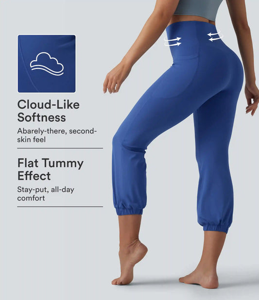 SoftlyZero™ High Waisted Tummy Control Dance Cropped Balloon Joggers with Pockets