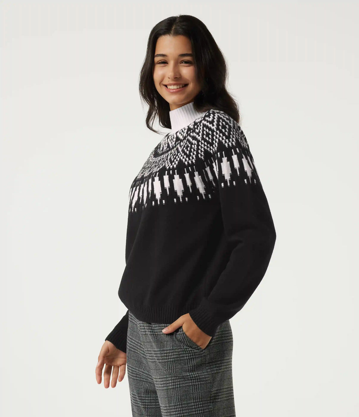 High Neck Long Sleeve Casual Sweater