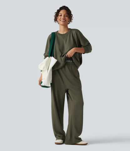 Low Rise Drawstring Straight Leg Casual Sweatpants with Pockets