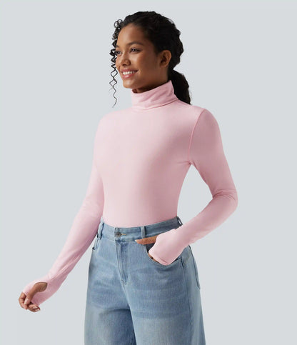 Halara HeatCore Turtleneck Long Sleeve Thumb Hole Casual Warming Top