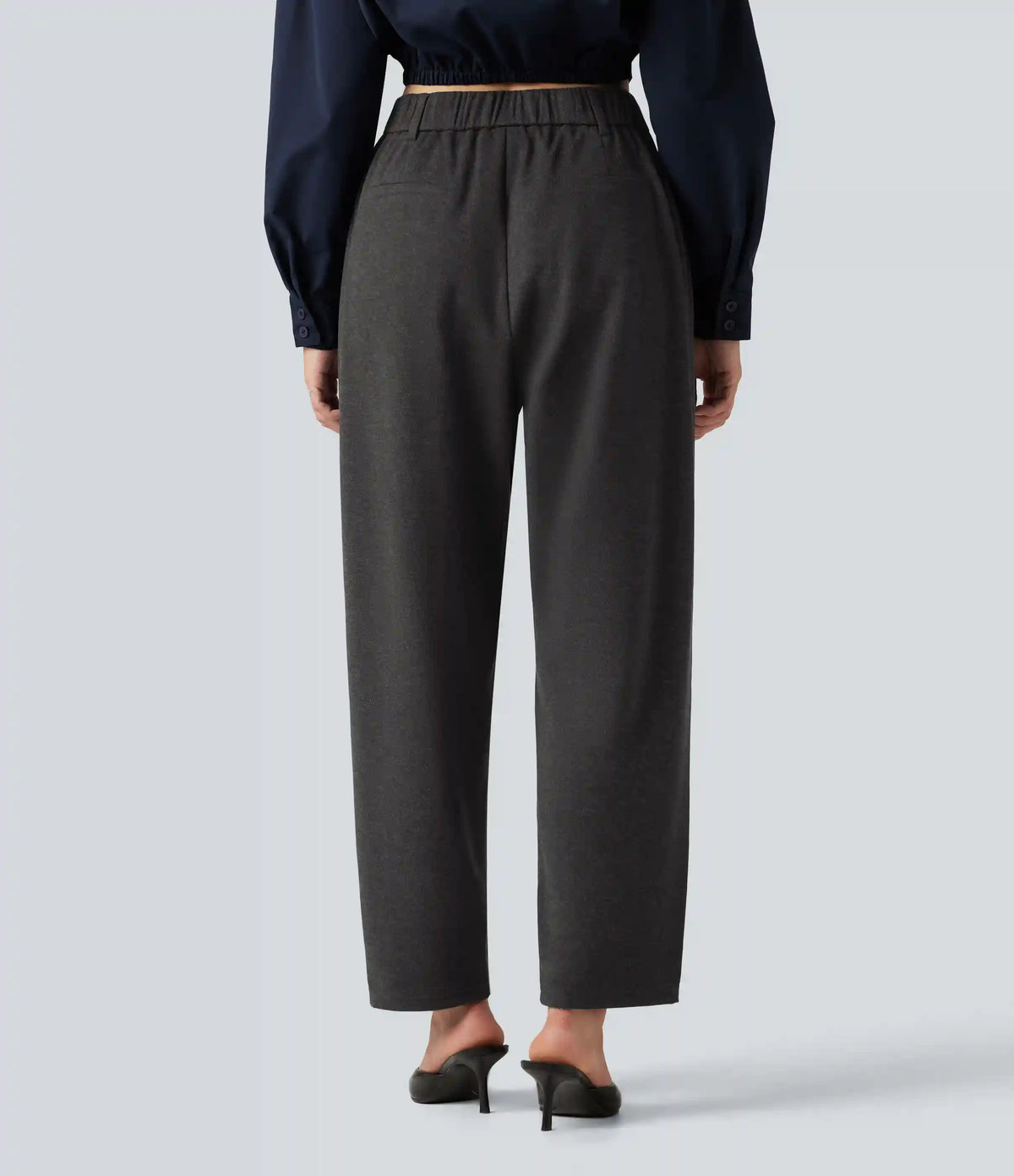 High Waisted Tapered Work Pants with Pockets