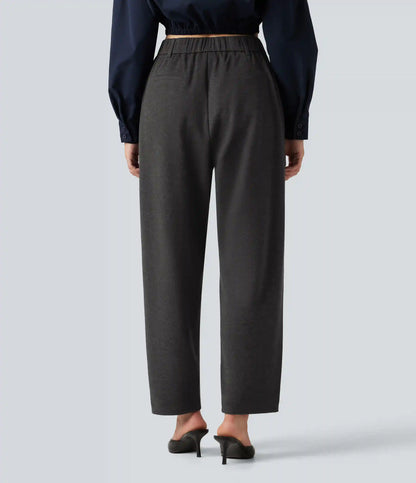 High Waisted Tapered Work Pants with Pockets