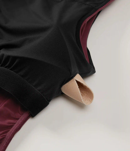 V Neck Ruched InstantCool Quick Dry Built-in Bra Yoga Sports Top