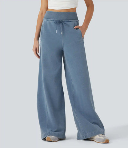 Halara Flex™ High Waisted Drawstring Casual French Terry Baggy Sweatpants Jeans with Pockets