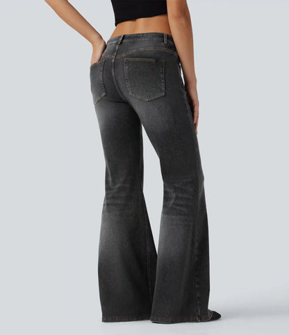 Halara Flex™ Low Rise Flare Washed Casual Jeans with Pockets