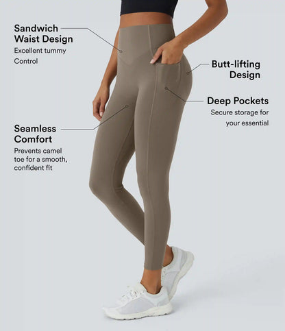 Halara UltraSculpt™ High Waisted Scrunch Butt Lifting Tummy Control Shaping Training Leggings with Pockets