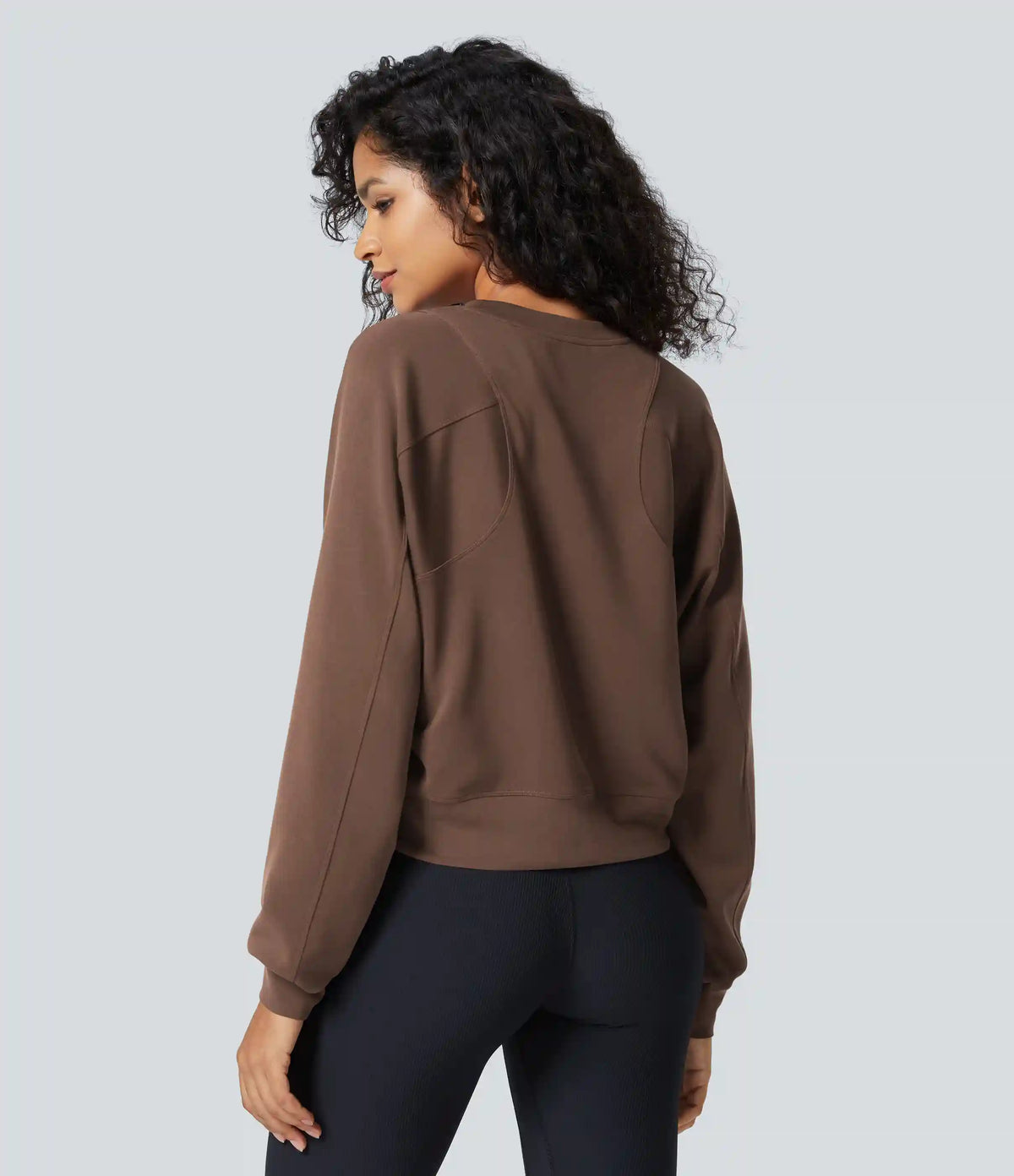 SpacerTek™ Round Neck Raglan Sleeve Solid Casual Sweatshirt