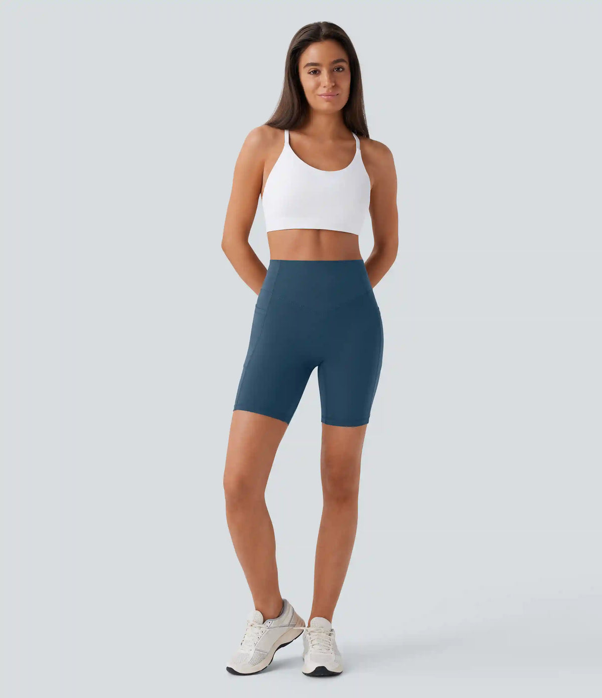 Halara UltraSculpt™ High Waisted Scrunch Butt Lifting Tummy Control Side Pocket Shaping Workout Biker Shorts 7''
