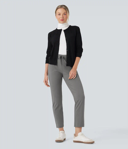 Halara Flex™ DayStretch Foldover High Waisted Drawstring 7/8 Slim Work Pants with Pockets