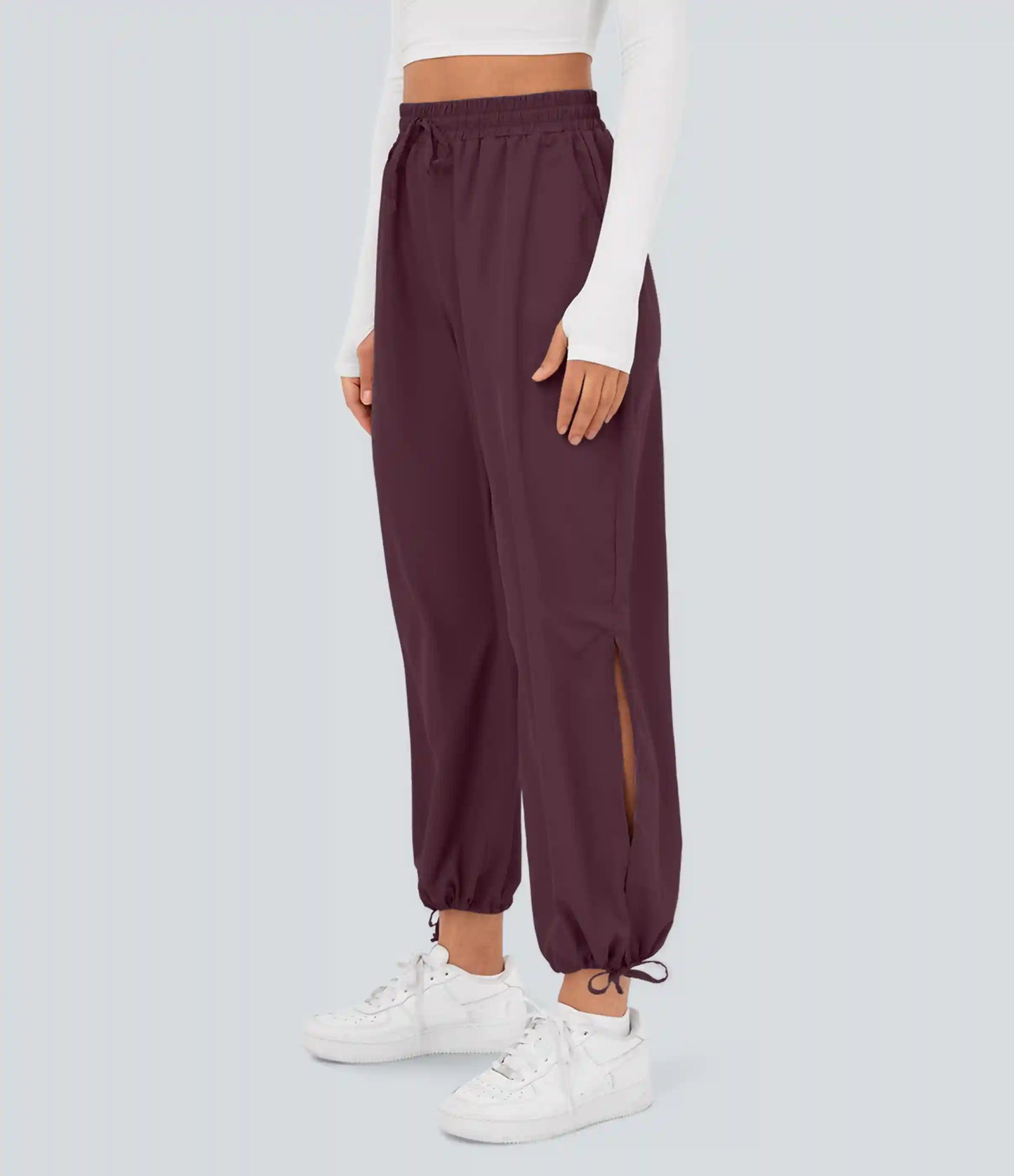 Breezeful™ High Waisted Drawstring Pocket Hem Quick Dry Casual Joggers