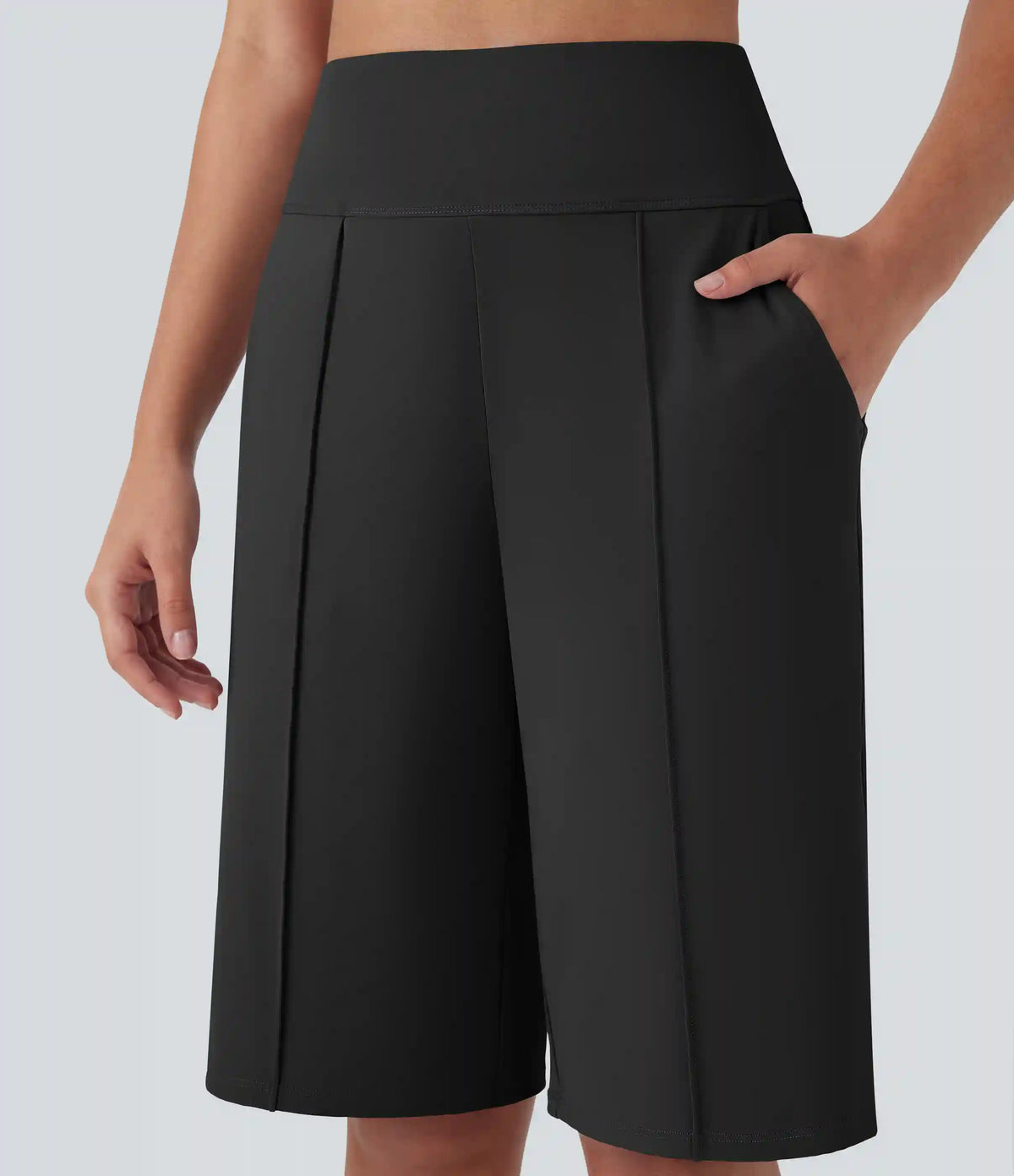 SoftlyZero™ Airy High Waisted Pocket Straight Leg Cool Touch Workout Bermuda Shorts