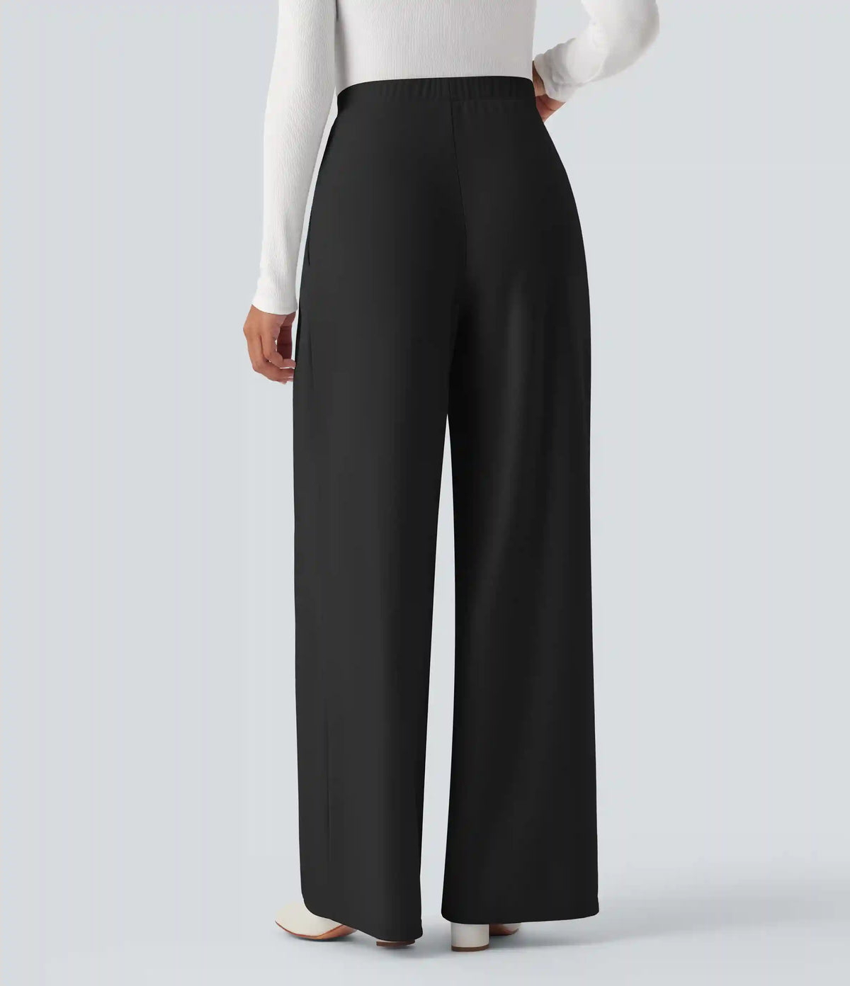 High Waisted Work Wide Leg Pants with Pockets
