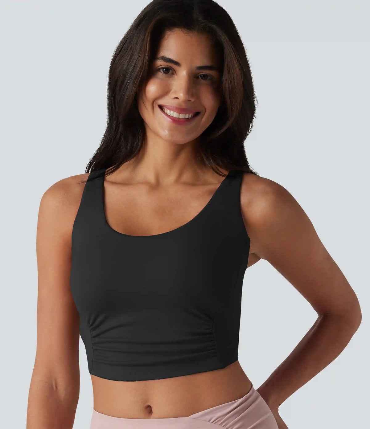 SoftlyZero™ Plush Crisscross Backless Twisted Back Adjustable Straps Built-in Bra Workout Tank Top