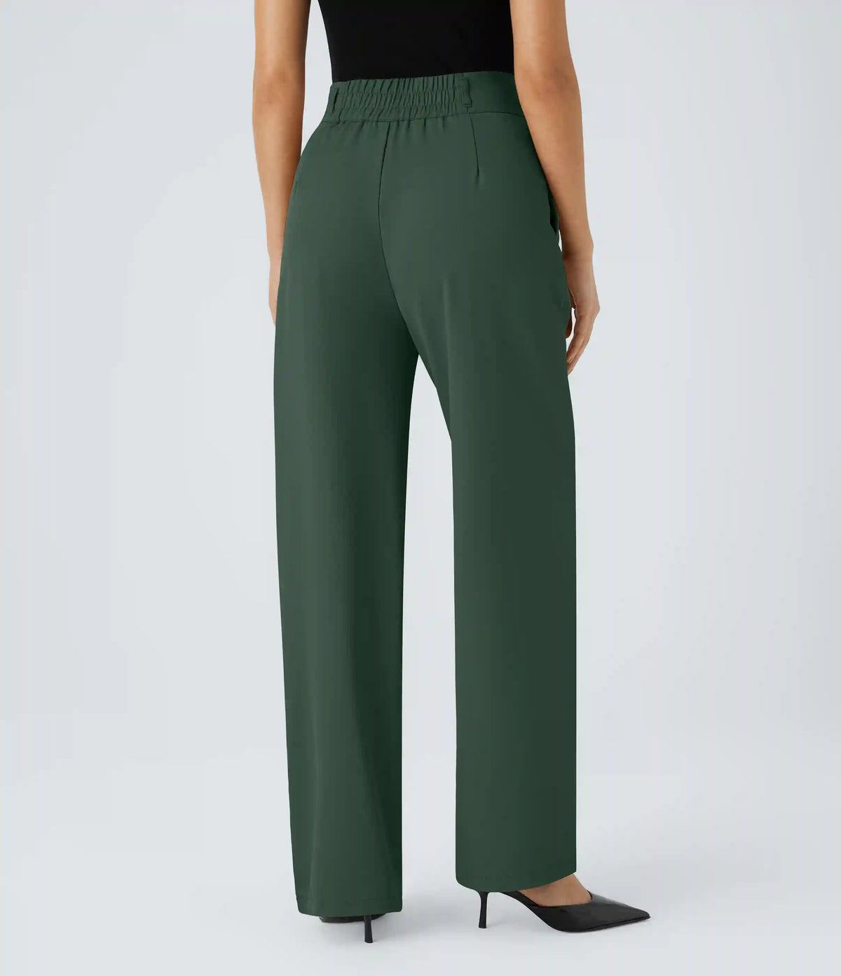 Halara Flex™ High Waisted Zipper Pocket Shirred Straight Leg Work Pants